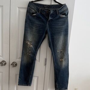 Zara Basic Distressed Denim Jeans